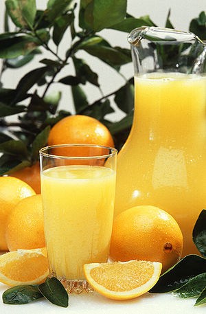 Orange juice is usually served cold.