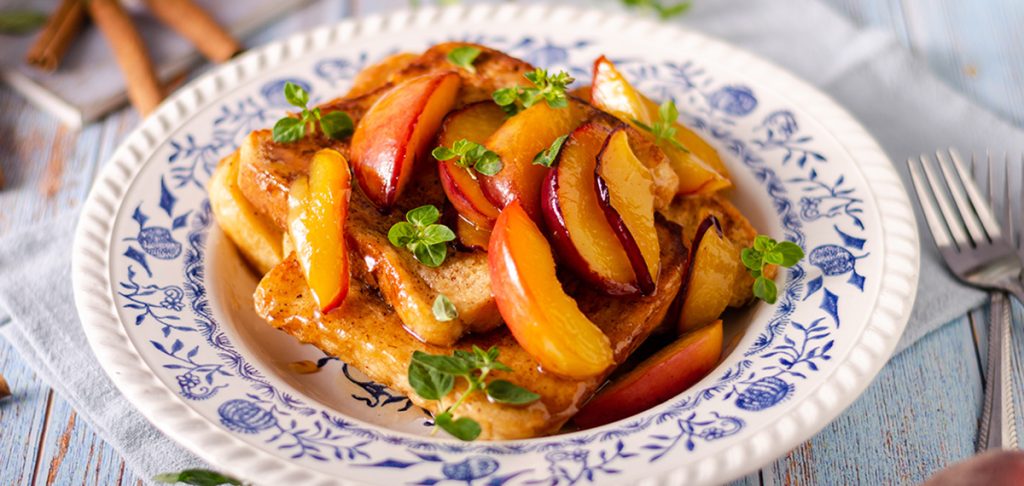 peach stuffed french toast recipe by pittman and davis