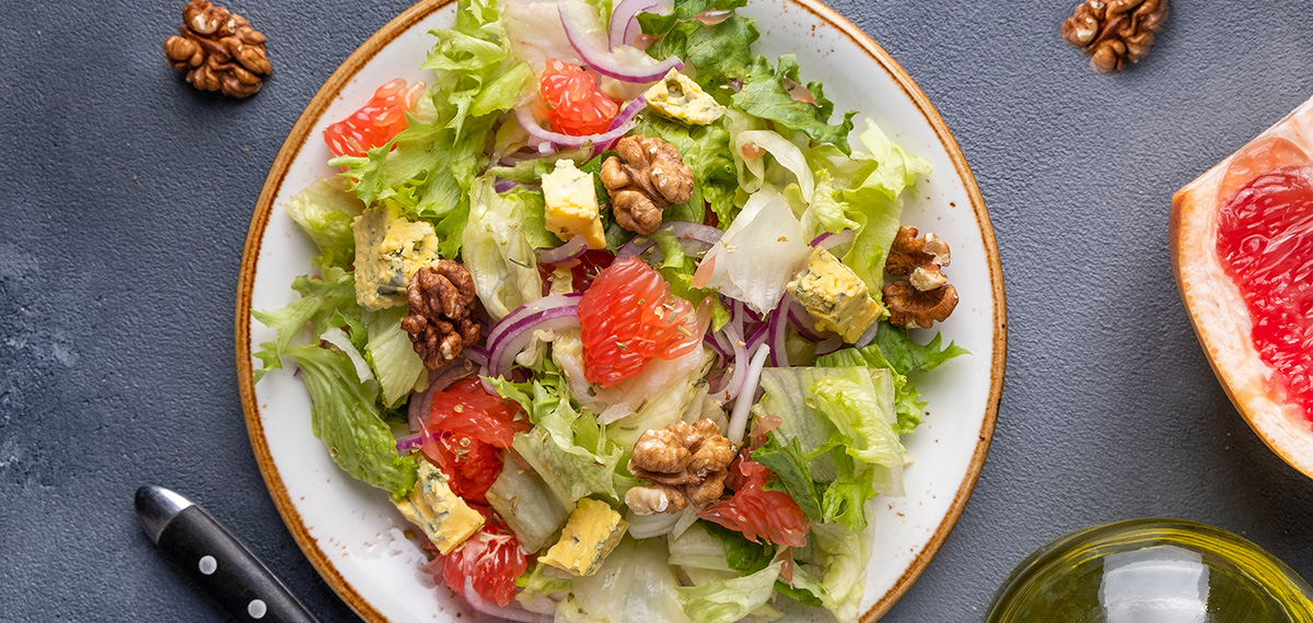 grapefruit salad with greens and walnuts recipe pittman and davis blog